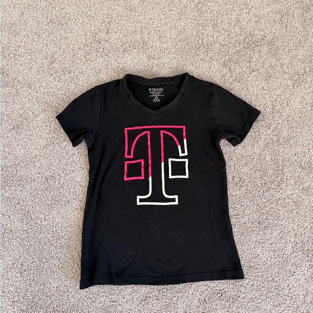 T-Shirt with Pink and White Logo